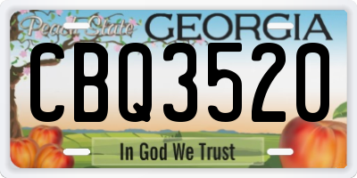 GA license plate CBQ3520