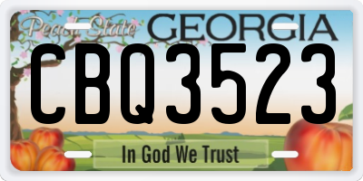 GA license plate CBQ3523