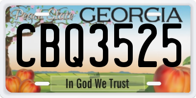GA license plate CBQ3525