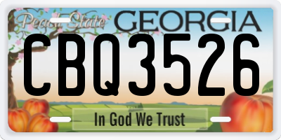 GA license plate CBQ3526