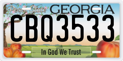 GA license plate CBQ3533