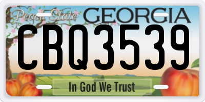 GA license plate CBQ3539