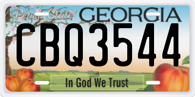 GA license plate CBQ3544
