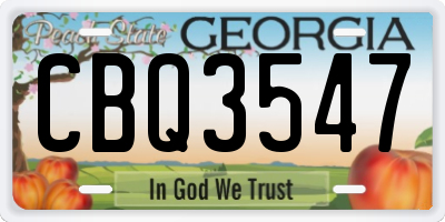 GA license plate CBQ3547