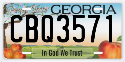 GA license plate CBQ3571