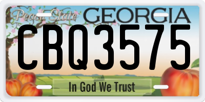 GA license plate CBQ3575