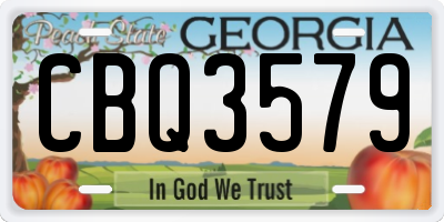 GA license plate CBQ3579