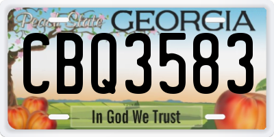 GA license plate CBQ3583