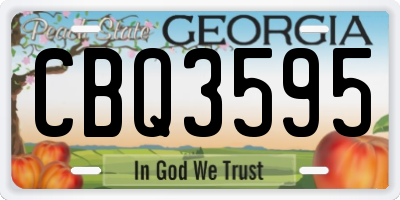 GA license plate CBQ3595