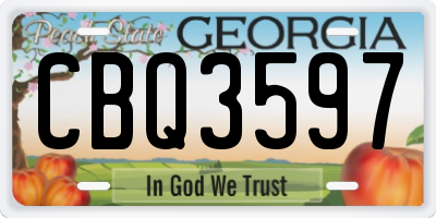 GA license plate CBQ3597