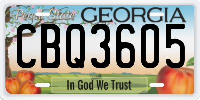 GA license plate CBQ3605