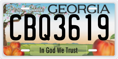 GA license plate CBQ3619