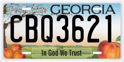 GA license plate CBQ3621
