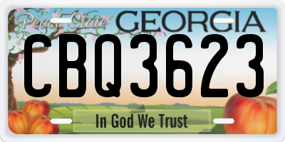 GA license plate CBQ3623