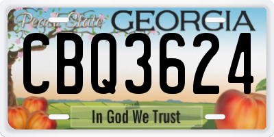 GA license plate CBQ3624