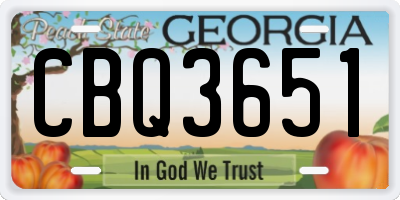 GA license plate CBQ3651