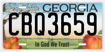 GA license plate CBQ3659