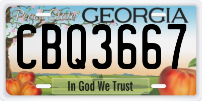 GA license plate CBQ3667