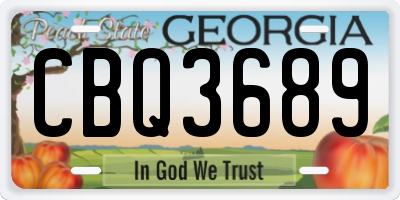 GA license plate CBQ3689