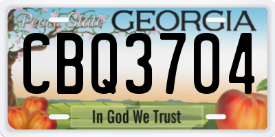 GA license plate CBQ3704