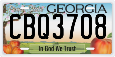GA license plate CBQ3708