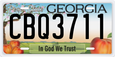 GA license plate CBQ3711