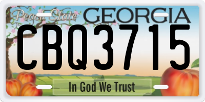 GA license plate CBQ3715