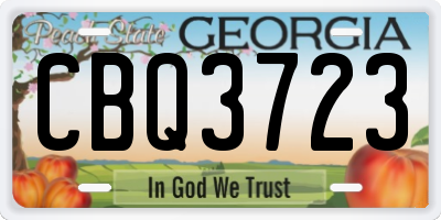 GA license plate CBQ3723