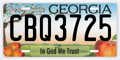 GA license plate CBQ3725