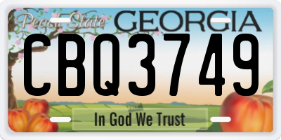 GA license plate CBQ3749