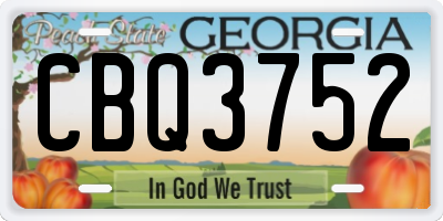 GA license plate CBQ3752