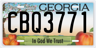 GA license plate CBQ3771