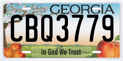 GA license plate CBQ3779