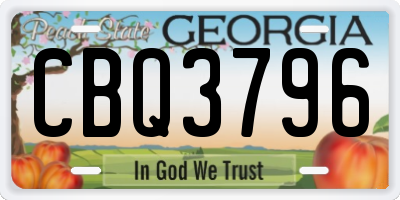 GA license plate CBQ3796