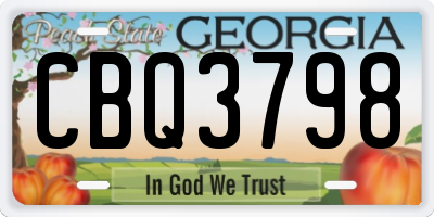GA license plate CBQ3798