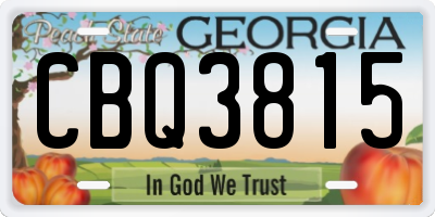 GA license plate CBQ3815