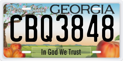 GA license plate CBQ3848