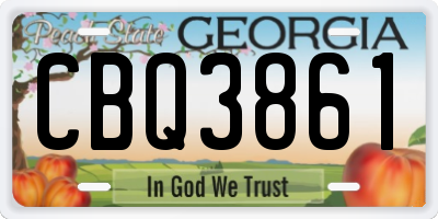 GA license plate CBQ3861