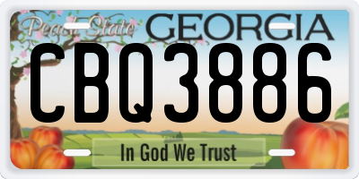 GA license plate CBQ3886