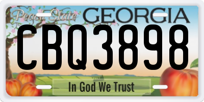 GA license plate CBQ3898