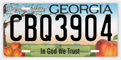GA license plate CBQ3904