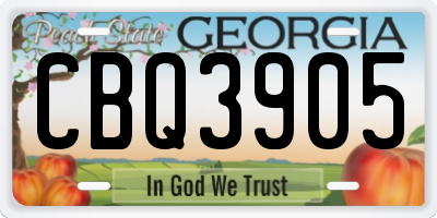 GA license plate CBQ3905