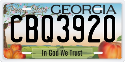 GA license plate CBQ3920