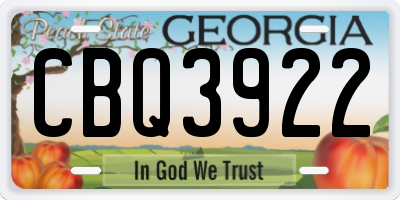 GA license plate CBQ3922