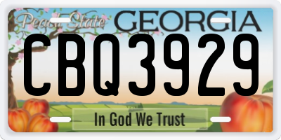 GA license plate CBQ3929