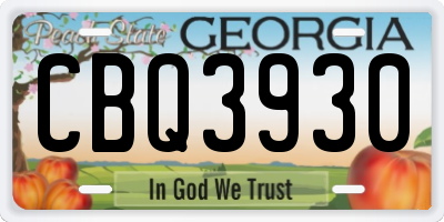 GA license plate CBQ3930