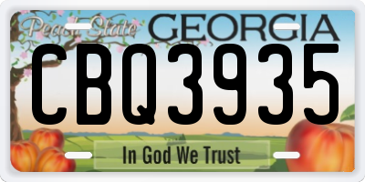GA license plate CBQ3935