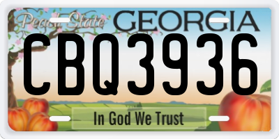 GA license plate CBQ3936