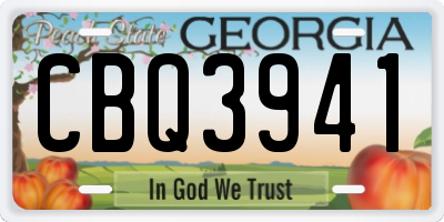 GA license plate CBQ3941