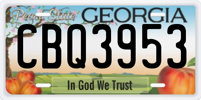 GA license plate CBQ3953